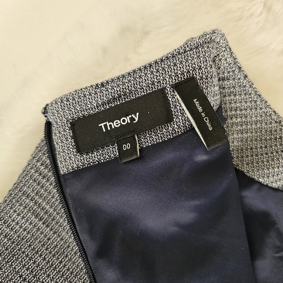 Theory The Dart Cotton Bland Herringbone Mini Dress - Picture 5 of 7